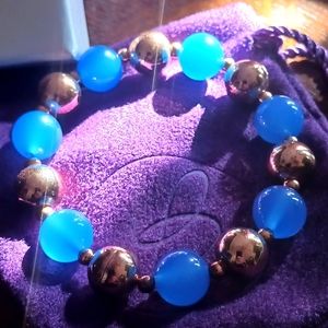 Bronzallure rose gold Plated gemstone bead bracelet. NIB